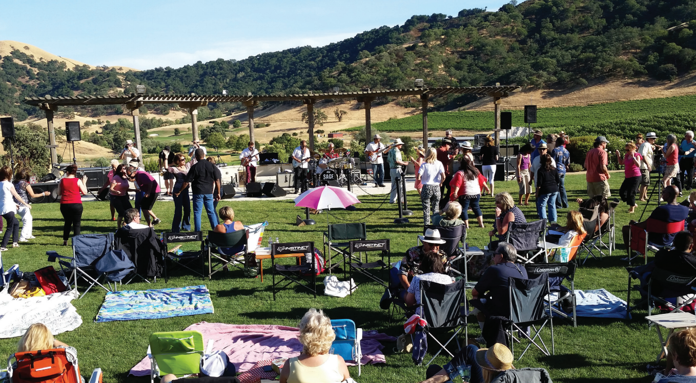 Outdoor music event at Clos La Chance Winery